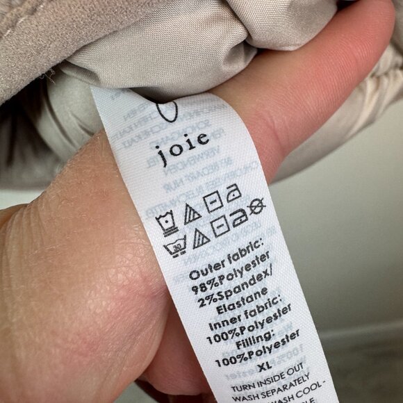 Joie Cable Knit Puffer Vest Womens XL beige full zip - Picture 7 of 7
